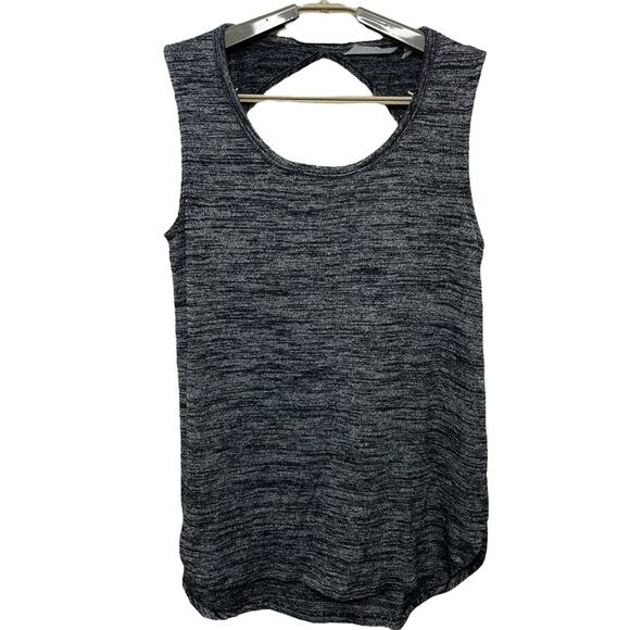 Athleta Cutout Back Tank Top Soft Heathered Dark Gray Relaxed Fit Size Small - Picture 1 of 10
